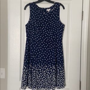 Blue & White Polka Dot Dress